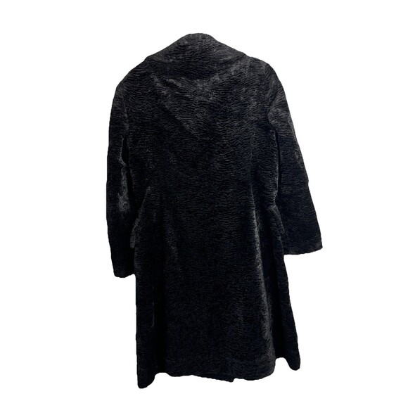 Fred Rothschild Black Faux Fur Vintage Winter Coat Medium - Picture 2 of 8